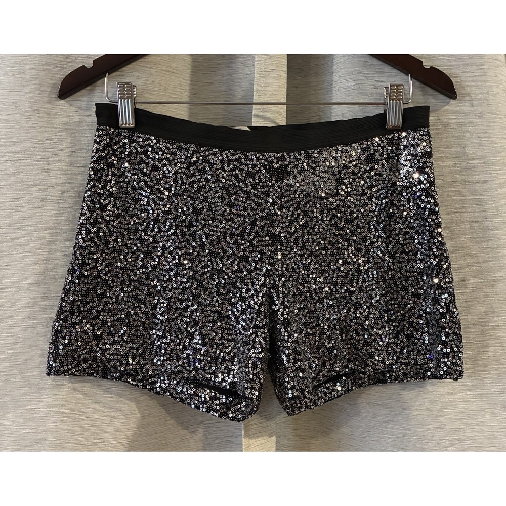 Y2K My Story Metallic Sequin Glam Party Bling Disco Festival Low Rise Shorts L‎